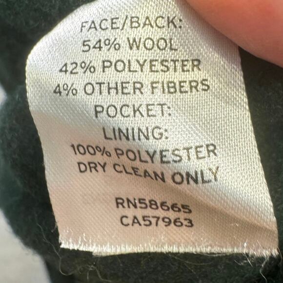 Nordstrom Emerald Green Wool Blend Shacket Coat Mid Length WMNS M Long Sleeve - Picture 7 of 11